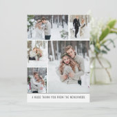 Carte Collage 5 photo Newlyweds Mariage Merci (Debout devant)