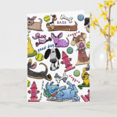 Carte Collage à thème de chien (Fleur jaune)