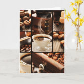 Carte Collage de café (Fleur jaune)