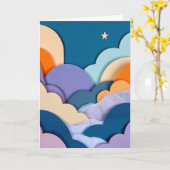 Carte Collage de ciel étoilé (Fleur jaune)