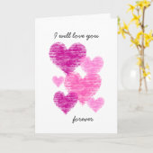 Carte Collage de coeur rose en relief Valentine (Fleur jaune)