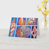 Carte Collage de coquillage (Fleur jaune)