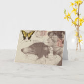 Carte Collage de courrier vintage (Fleur jaune)