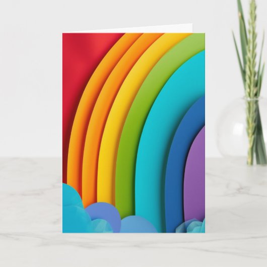 Carte Collage de découpage de papier arc-en-ciel (Devant)