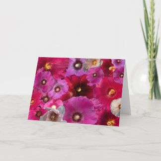 Carte Collage de Fleur de Rose Trémière