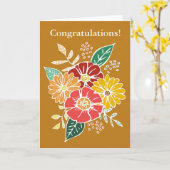Carte Collage de fleurs #6 Félicitations ! (Fleur jaune)