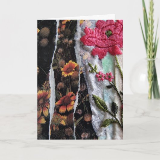 Carte Collage de fleurs, Anniversaire (Devant)