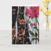 Carte Collage de fleurs, Anniversaire (Fleur jaune)