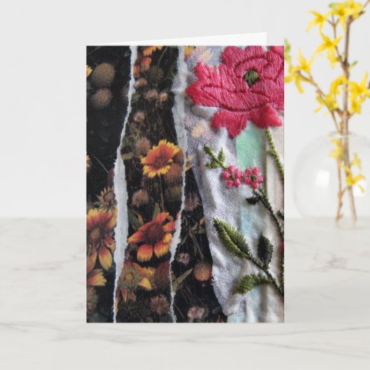 Carte Collage de fleurs, Anniversaire (Fleur jaune)