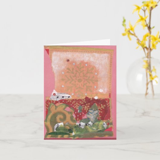 Carte collage de flocon de neige (Fleur jaune)