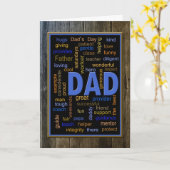 Carte Collage de mots de fête des pères (Fleur jaune)