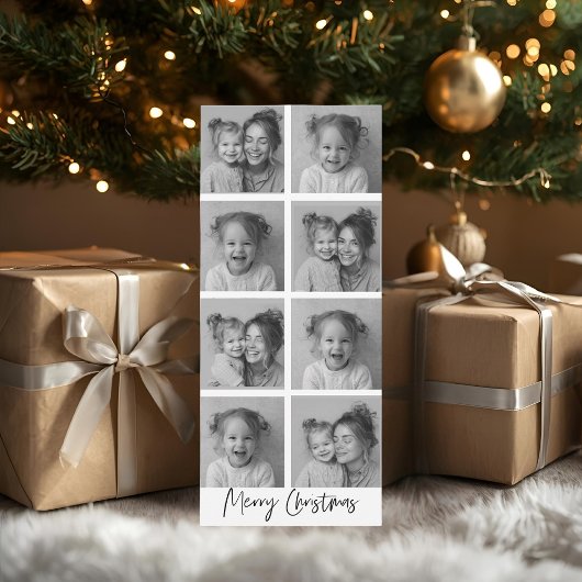 Carte "Collage de Noël Moderne en Noir et Blanc