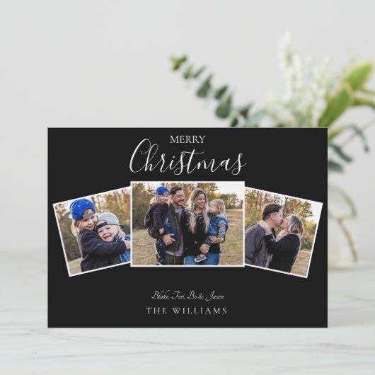 Carte Collage de Noël Photo Black Flat (Debout devant)