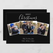 Carte Collage de Noël Photo Black Flat (Devant / Derrière)