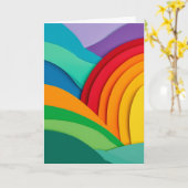 Carte Collage de papier de Rainbow Hills (Fleur jaune)
