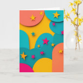 Carte Collage de paysage étoilé vibrant (Fleur jaune)