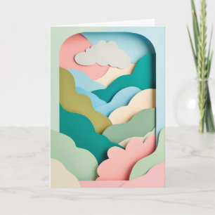 Carte Collage de paysage nuageux pastel