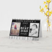 Carte Collage de photos Bois rustique Meilleur papa Fête (Fleur jaune)