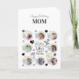 Carte Collage de photos d'anniversaire de maman Souvenir