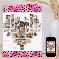 Collage de photos de cœur Anniversaire d'amour ros