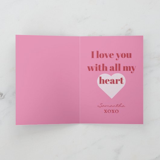 Carte Collage de photos de cœur rose mignon pour la Sain (Intérieur)