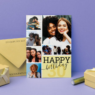 Carte Collage de photos de famille jaune amis joyeux ann