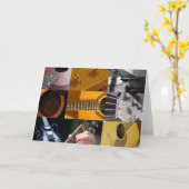Carte Collage de photos de guitare (Fleur jaune)