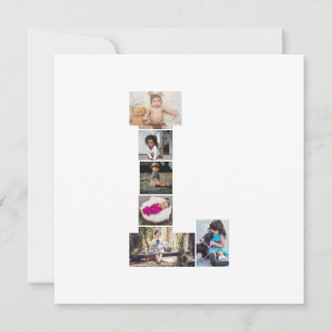 Carte Collage de photos de lettre noir et blanc