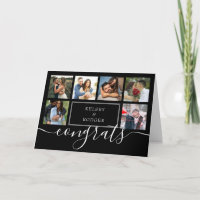 Collage de photos de mariage Félicitations Noir et