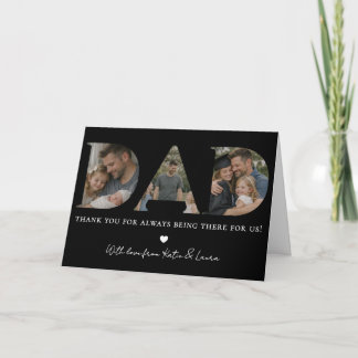 Carte Collage de photos de papa noir moderne Cadeau de f