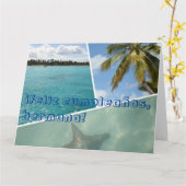 Carte Collage de photos des Caraïbes Feliz Cumpleanos He (Fleur jaune)