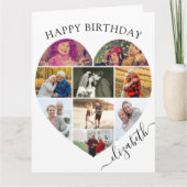 Carte Collage de photos du coeur 9 Nom du script de l'im (Devant)