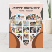 Carte Collage de photos du coeur Cool personnalisé Anniv (Devant)