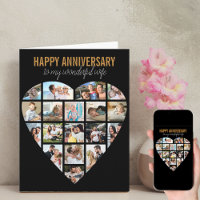 Collage de photos du coeur Noir Anniversaire perso