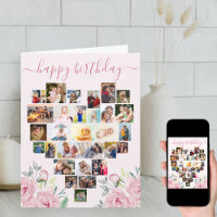Collage de photos du coeur Peony rose Anniversaire
