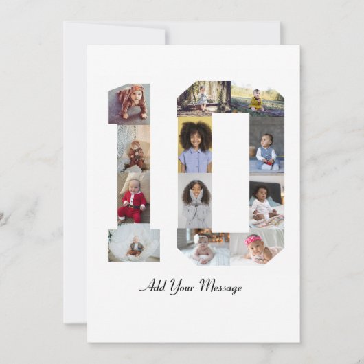 Carte Collage de photos du numéro 10 (Devant)