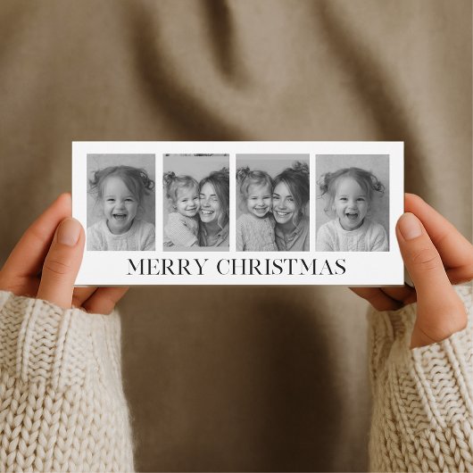 Carte Collage de photos en noir et blanc Joyeux Noël