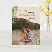 Carte Collage de photos florales Bonne fête Mariage (Fleur jaune)