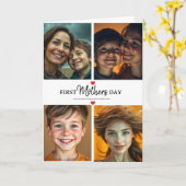 Carte Collage de photos simple pour la première fête des (Fleur jaune)