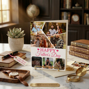 Carte Collage de photos Typographie rose script Grand Pe