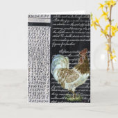 Carte Collage de poulet, Anniversaire (Fleur jaune)