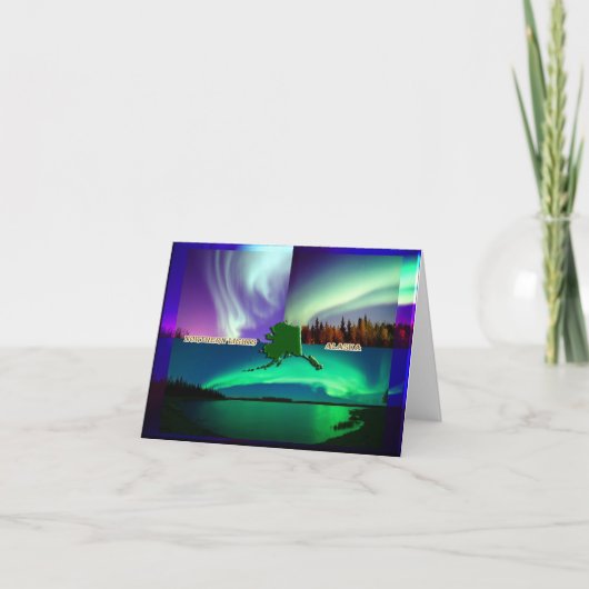 Carte Collage des aurores boréales de l'Alaska (Devant)