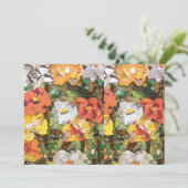 Carte Collage des fleurs de papier en jaune et orange (Debout devant)