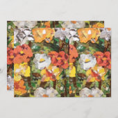 Carte Collage des fleurs de papier en jaune et orange (Devant / Derrière)