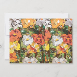 Carte Collage des fleurs de papier en jaune et orange