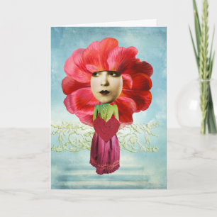 Carte Collage Fleur Zetti, Anniversaire