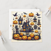 Carte Collage Halloween éffrayant (Devant/Arrière en situation)