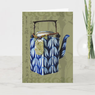 Carte Collage japonais de théière