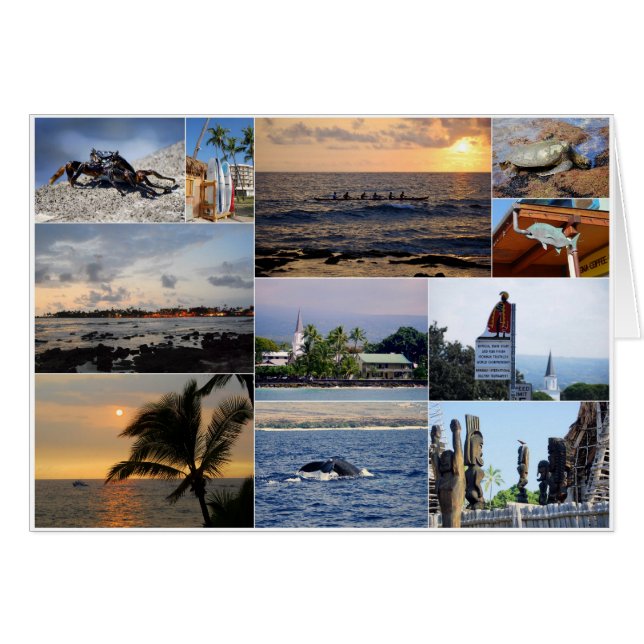 Carte Collage Kailua Kona Hawaii (Devant horizontal)