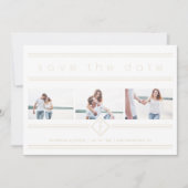 Carte Collage Minimalist 3 Photos Couple Wedding Initial (Devant)